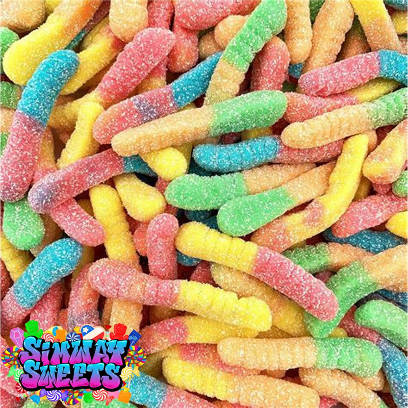 Fizzy Fruity Worms Retro Sour Gummy Sweets Gift Jar - 655g