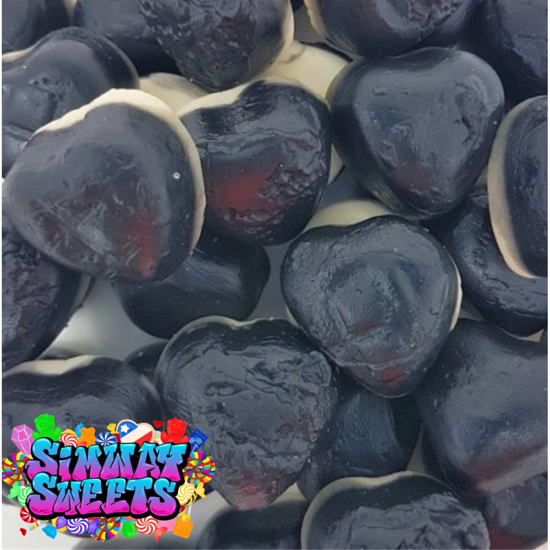 Black Liquorice Hearts Retro Gummy Sweets Gift Jar - 775g