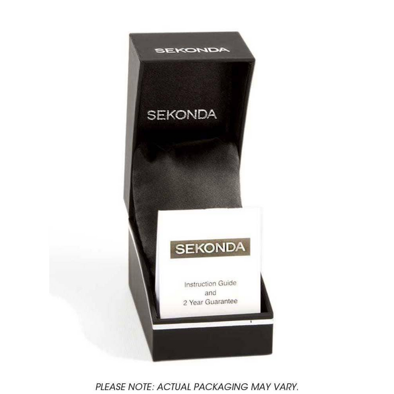 Sekonda Mens Basic Blue Dial & Black Leather Strap Watch 1852