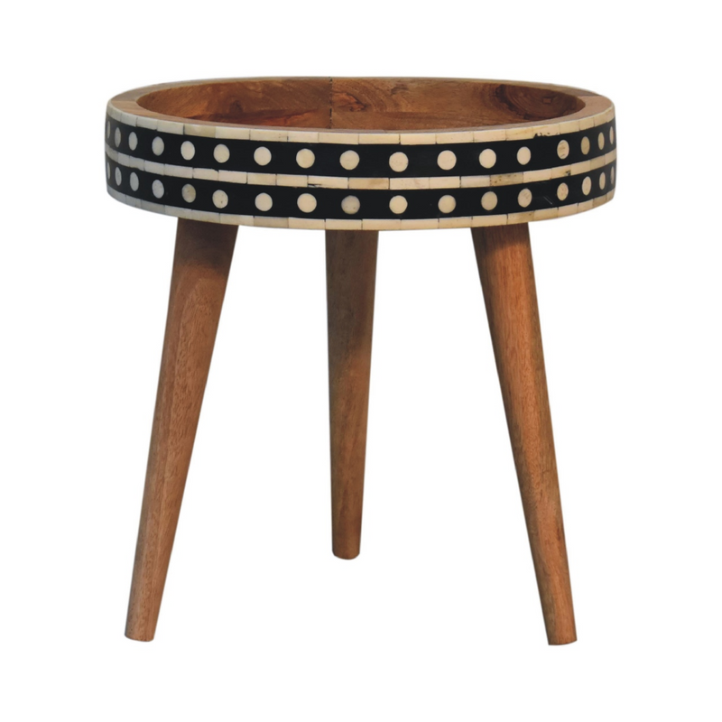 Artisan Furniture Solid Mango Wood Mini Pattern Nordic End Table
