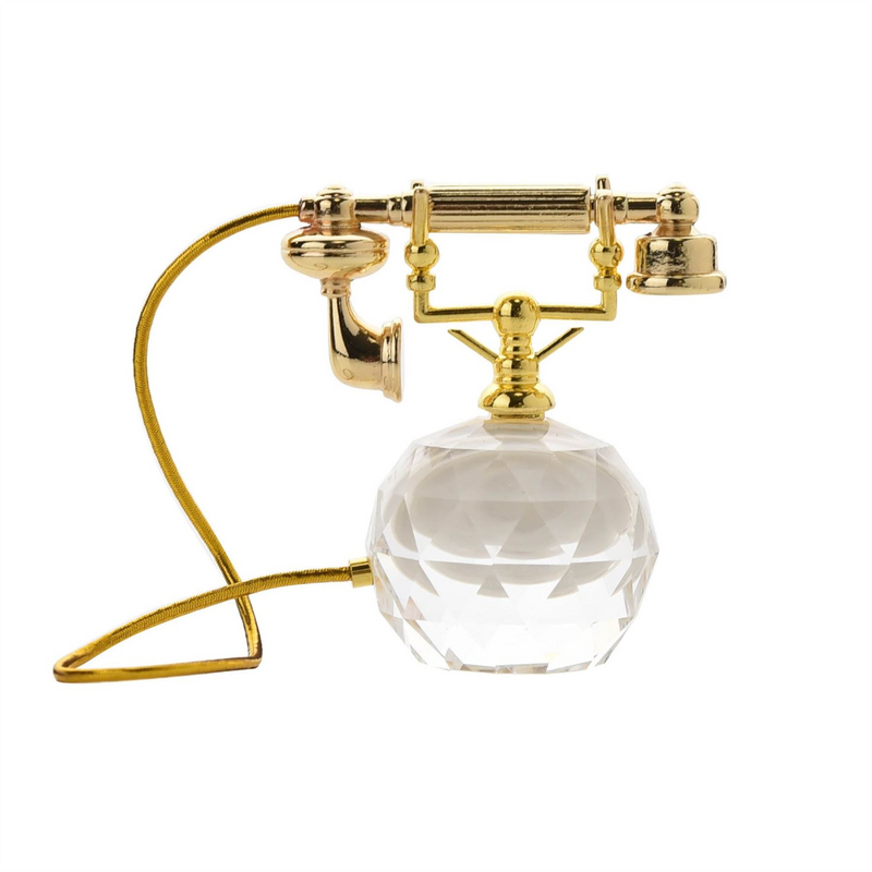 Wm.Widdop Miniature Glass Clock Telephone