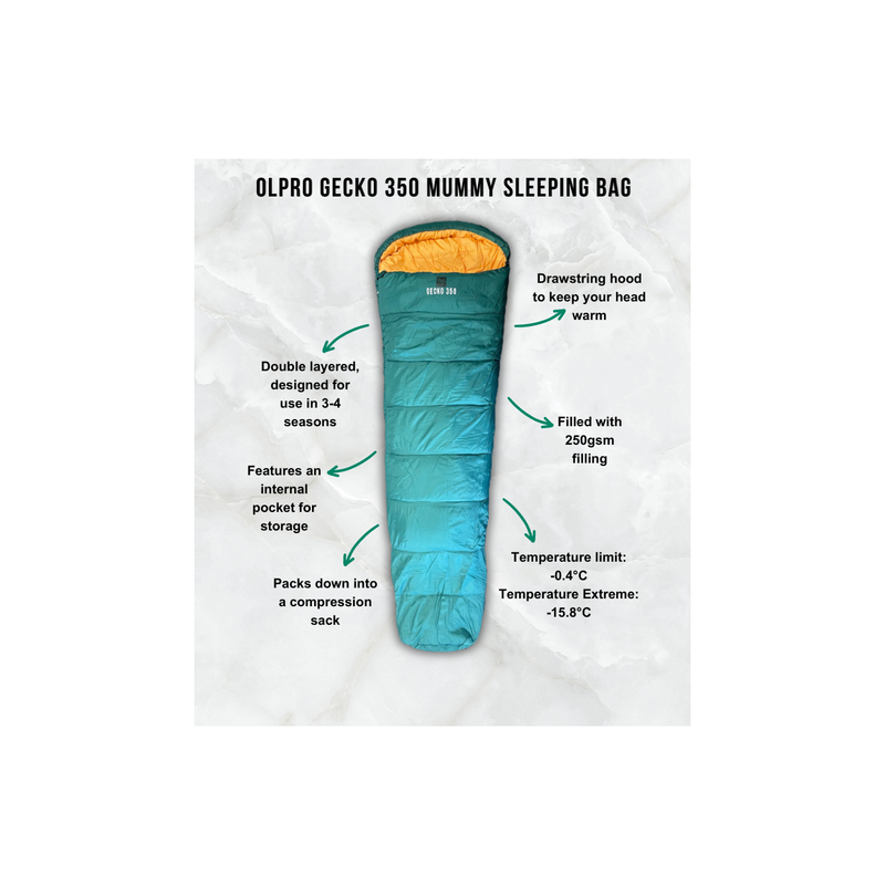 Gecko 350 Mummy Sleeping Bag