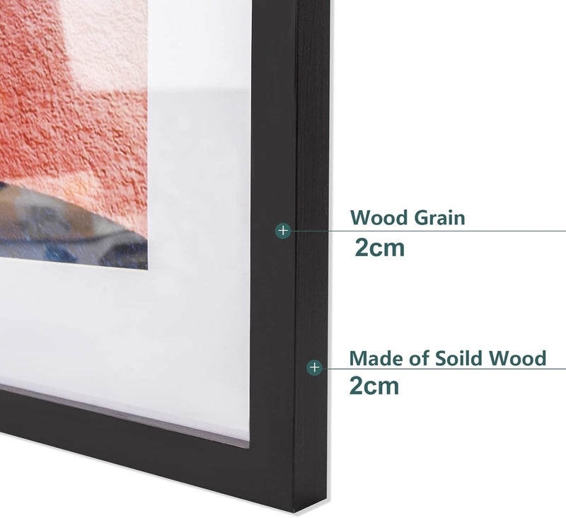 Poster Frame 50x70cm Solid Wood Black Picture Frame Plexiglass Display