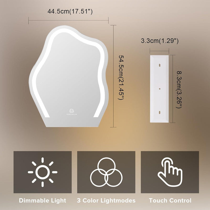 Cloud Vanity Mirror with Lights 45x55cm LED Makeup Mirror FENCHILIN
