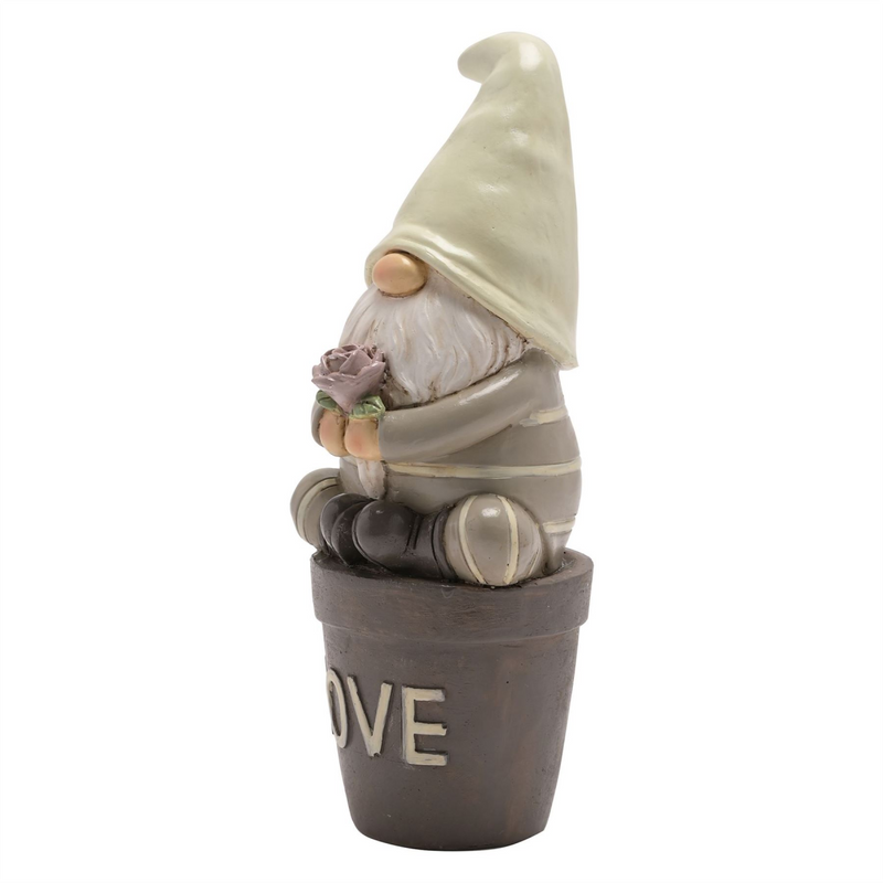Country Living Gonk On a Slogan Flower Pot - Love