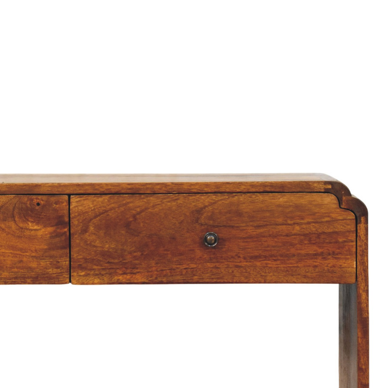 Artisan Furniture Solid Wood Ellington Console Table, 2 Drawer & 2 Open Slots, Brown