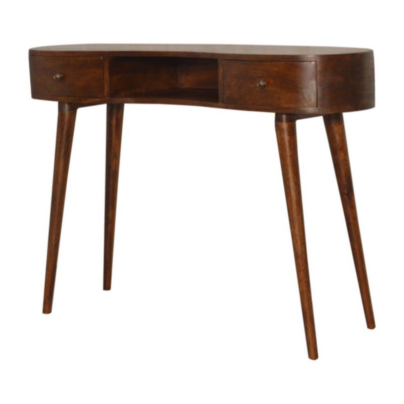 Artisan Furniture Solid Wood Chestnut Wave Writing Desk