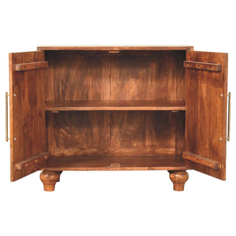 Artisan Furniture Solid Wood Arco Groove Sideboard, 2 Doors, 2 Shelves, Brown