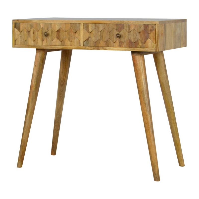 Artisan Furniture Solid Wood Pineapple Carved Console Table
