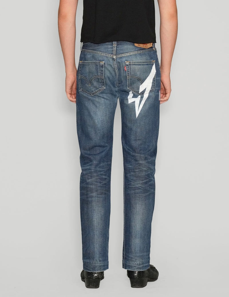 'Love Will Tear Us Apart' Jeans in Blue