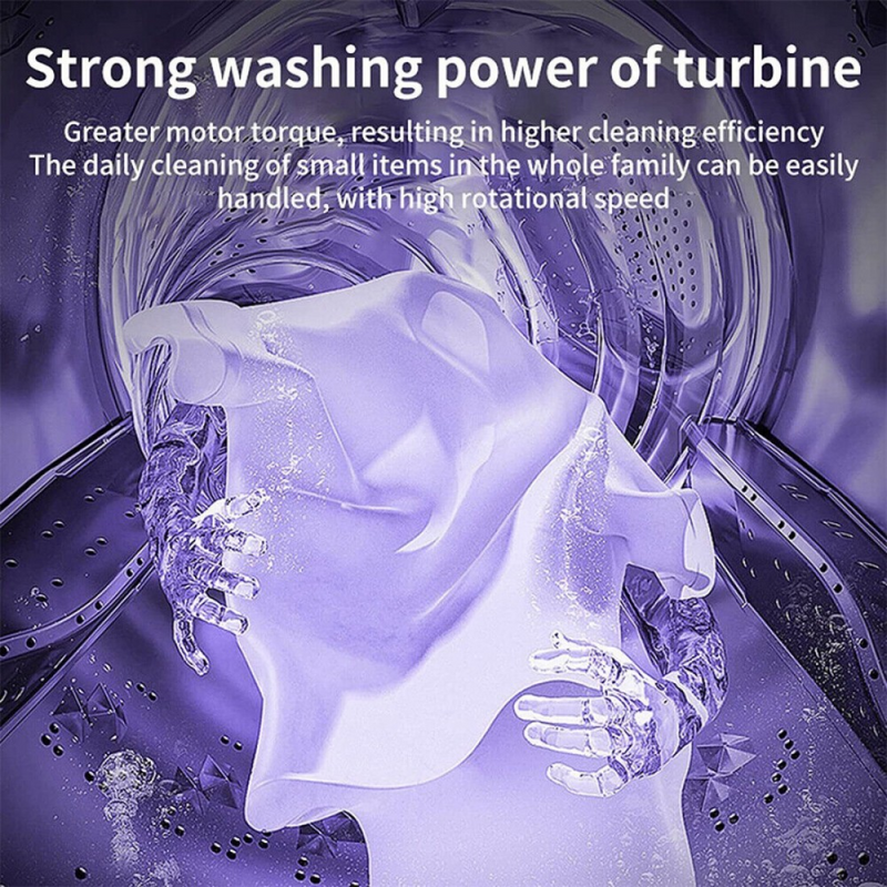8L Portable Washing Machine Mini Washer Foldable Washer and Spin Dryer Travel UK Purple
