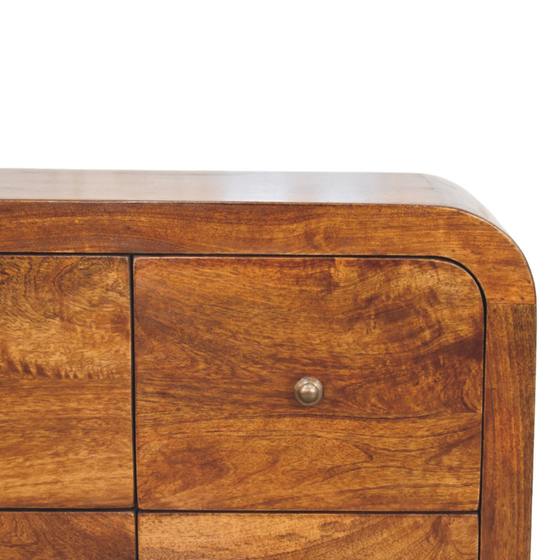 Artisan Furniture Solid Wood Darcy 3 over 3 Drawer Chest in Chestnut Finish, Brown