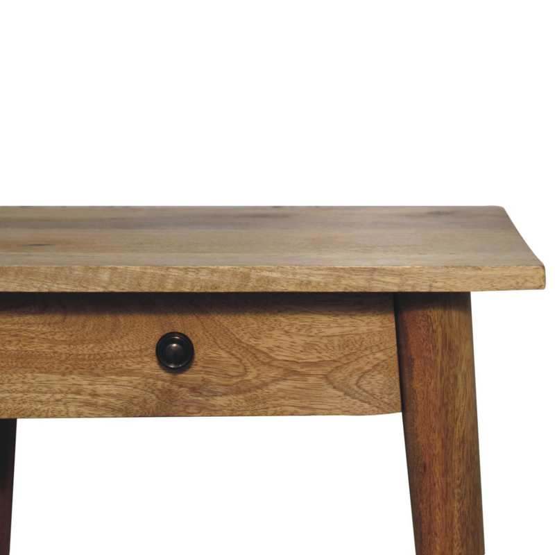 Artisan Furniture Solid Wood Woven Solid Wood End Table, Beige, 1 Drawer