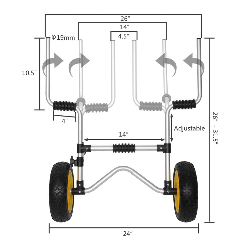 Light And Practical Vertical Kayak Trailer