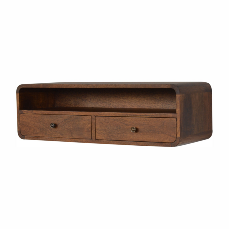 Artisan Furniture Solid Wood Floating Chestnut Open Console