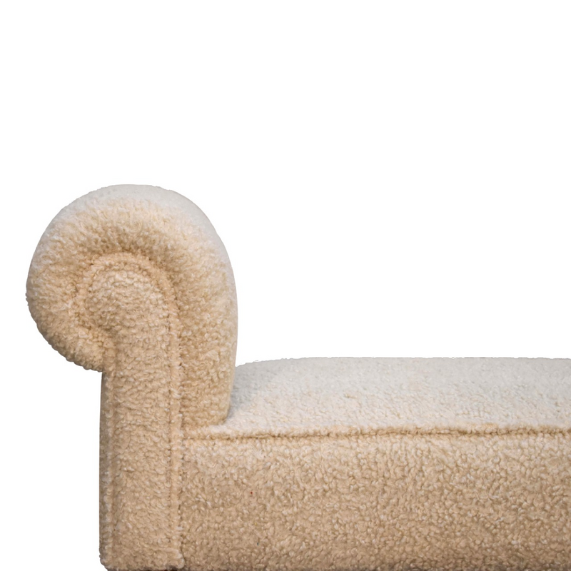 Artisan Furniture Solid Wood Boucle Cream Bench