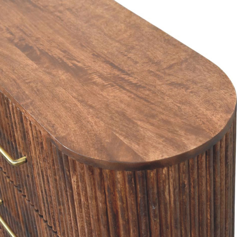 Artisan Furniture Solid Wood Ridgefront Chest - Roasted Almond, 6 Drawers, Brown