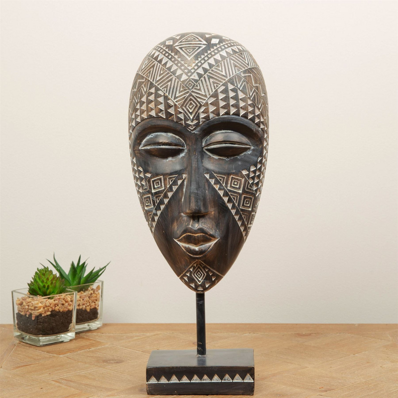 Tribal Mask with Stand 32.5cm