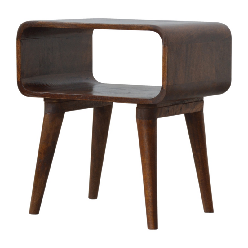 Artisan Furniture Solid Wood Curved Open Chestnut Bedside
