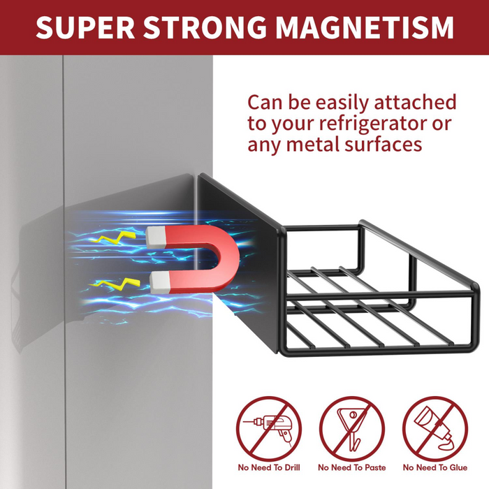 VINSANI 4pc MAGNETIC SPICE RACK METAL SHELF 1010421