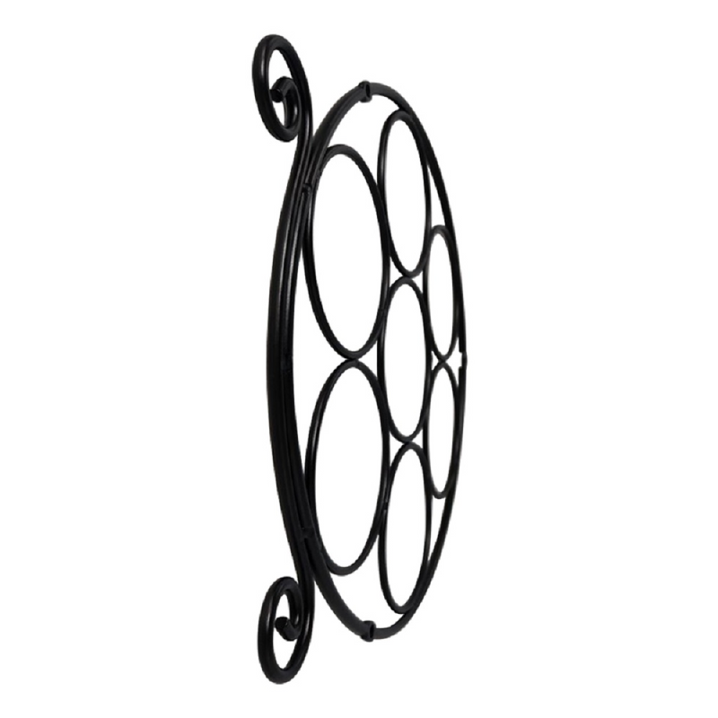 Metal 7 Bottles Wine Rack, Freestanding Tabletop Wine Holder, Home Kitchen Countertop Wine Storage Organiser Stand, Black