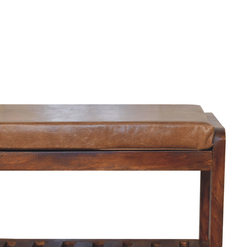 Artisan Furniture Solid Wood Buffalo Slatted Hallway Bench