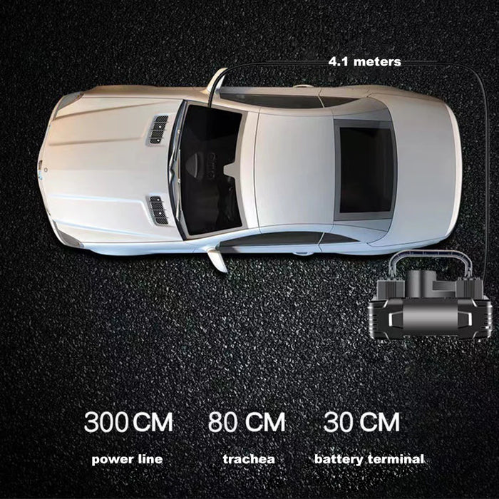 12V 150PSI Air Compressor Dual Cylinder Heavy Duty Tire Inflator with Pressure Gauge Car Motorcycle Electric Air Inflatable Pump