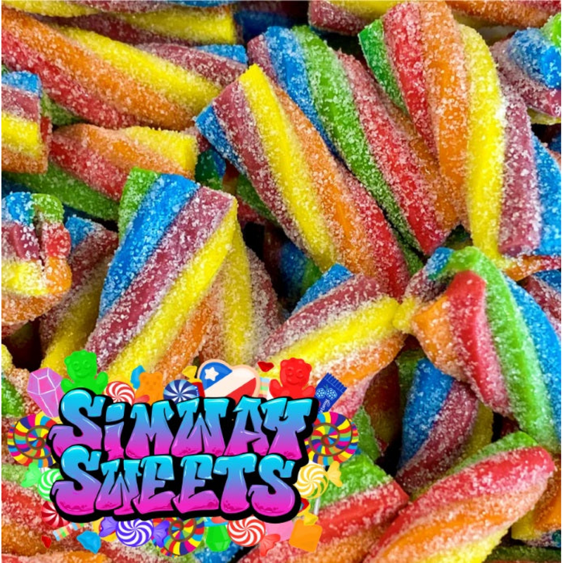 Rainbow Sour Candy Shocks Retro Fizzy Gummy Sweets Gift Jar - 570g