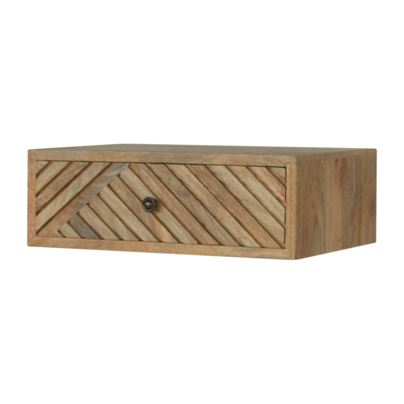 Artisan Furniture Solid Wood Floating Line Carved Bedside