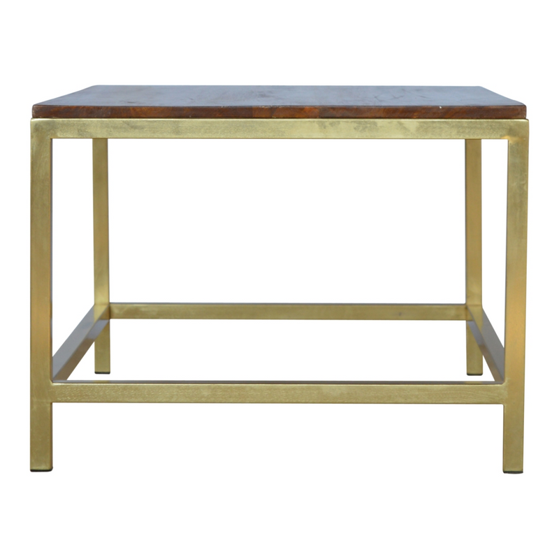 Artisan Furniture Solid Wood Rectangle Gold Coffee Table