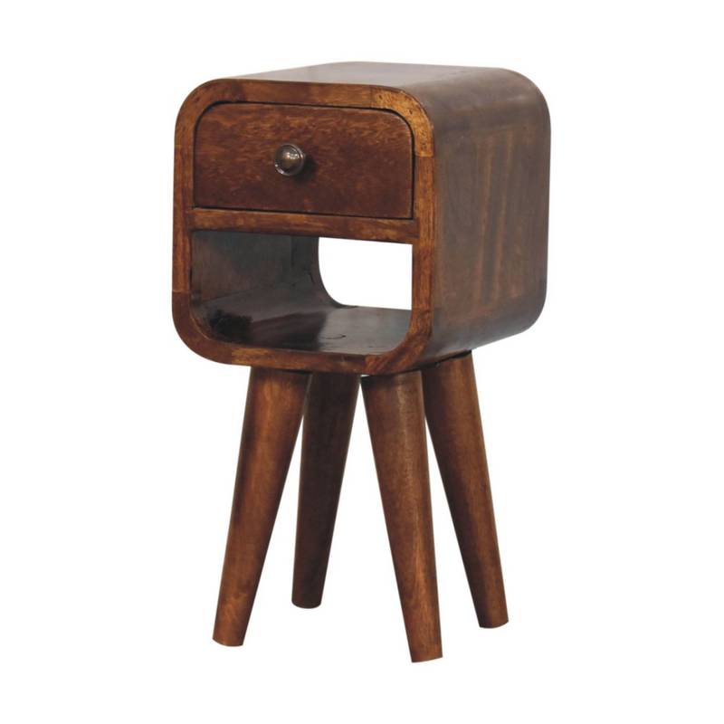 Artisan Furniture Solid Wood Extra Mini Chestnut Curve Lower Bedside
