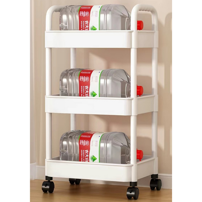 3 Tier Storage Trolley Cart on Wheels Kitchen Bathroom Laundry Rolling Rack