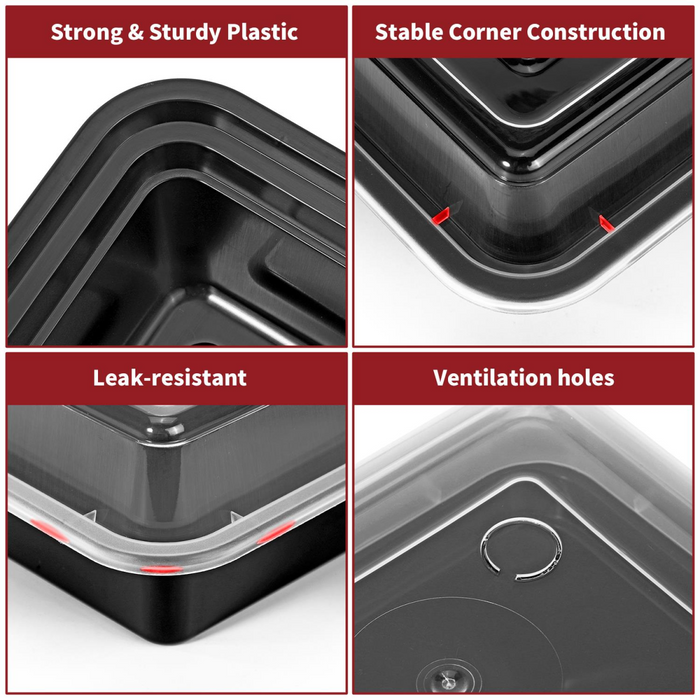 VINSANI 30pk 1 COMPARTMENT MEAL PREP CONTAINERS 1010474