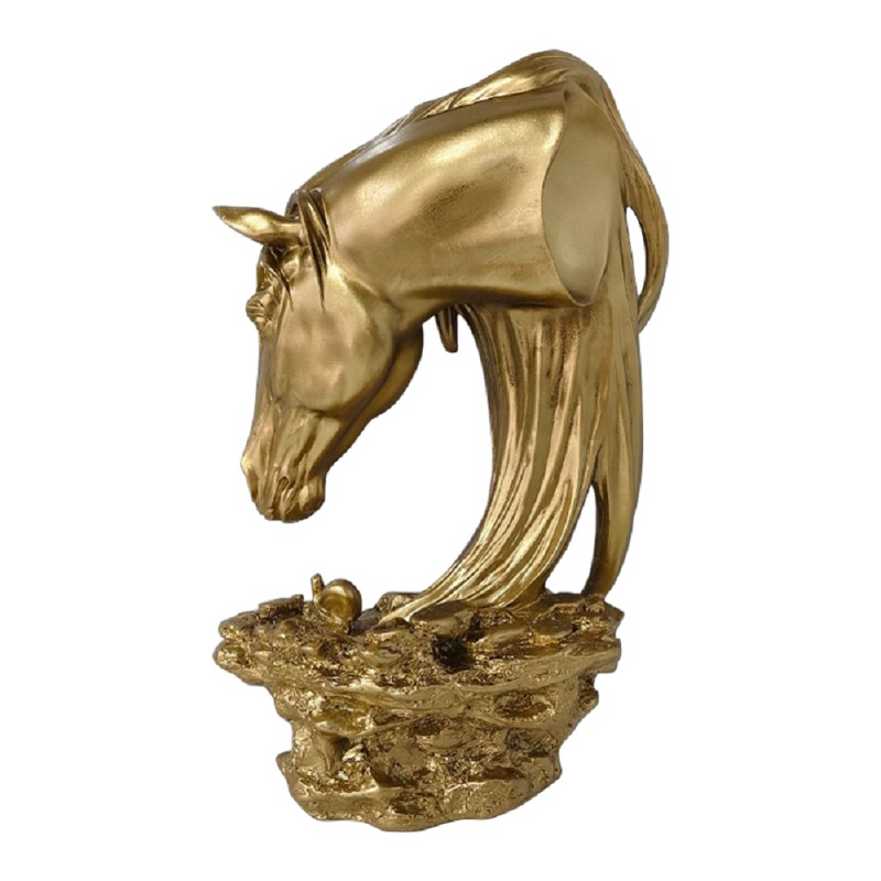 Horse Head Statue Animal Bust Sculpture Modern Tabletop Ornament for Office Home Decoration