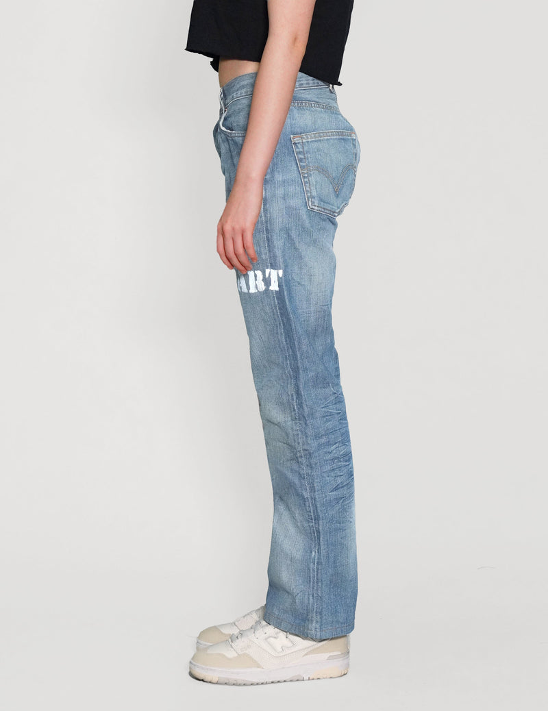 'Love Will Tear Us Apart' Jeans in Light Blue