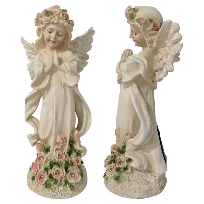 Angel Garden Ornaments Statue, Solar LED Garden Lights Resin Gardening Gift for Women