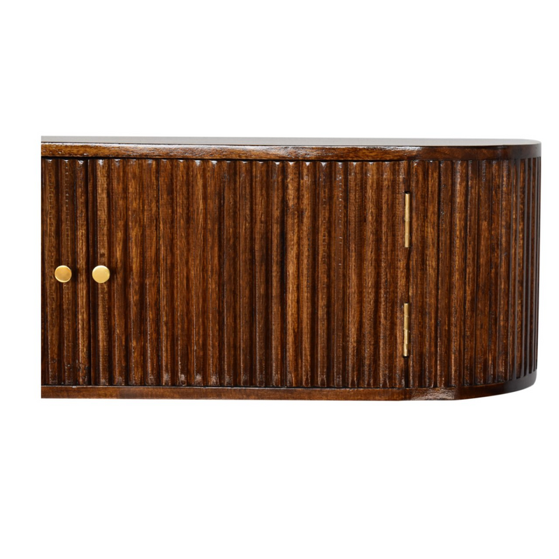 Artisan Furniture Solid Wood Chunky Chestnut Wall Mounted Console, Brown, 2 Doors