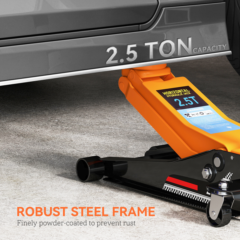 HOMCOM 2.5 Ton Low Profile Floor Jack, 7.5-47 cm Hydraulic Car Trolley Jack