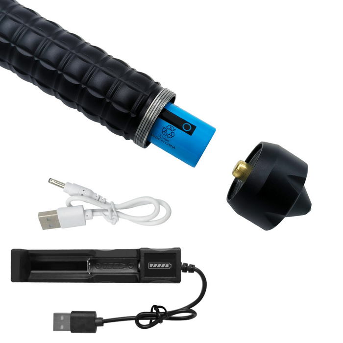 USB Rechargeable LED Flashlight Retractable Torch 3-Mode Zoomable Security Light Outdoor Flashlight Set