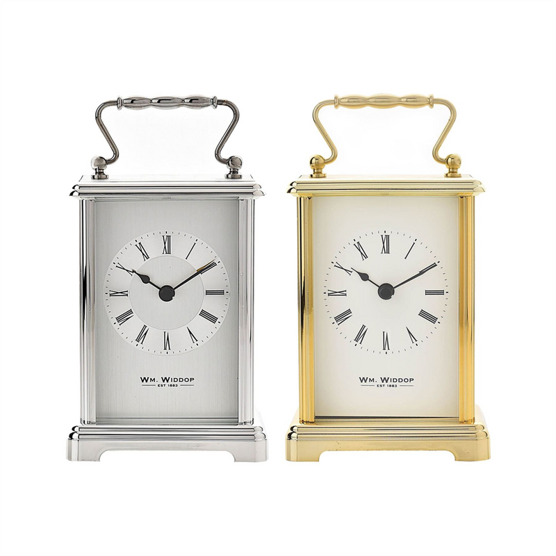 Wm.Widdop Carriage Alarm Clock - Silver