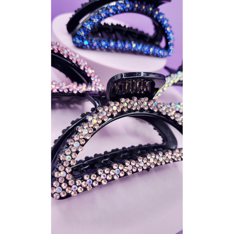 Flower Crystal Hair Clamps Pack of 12