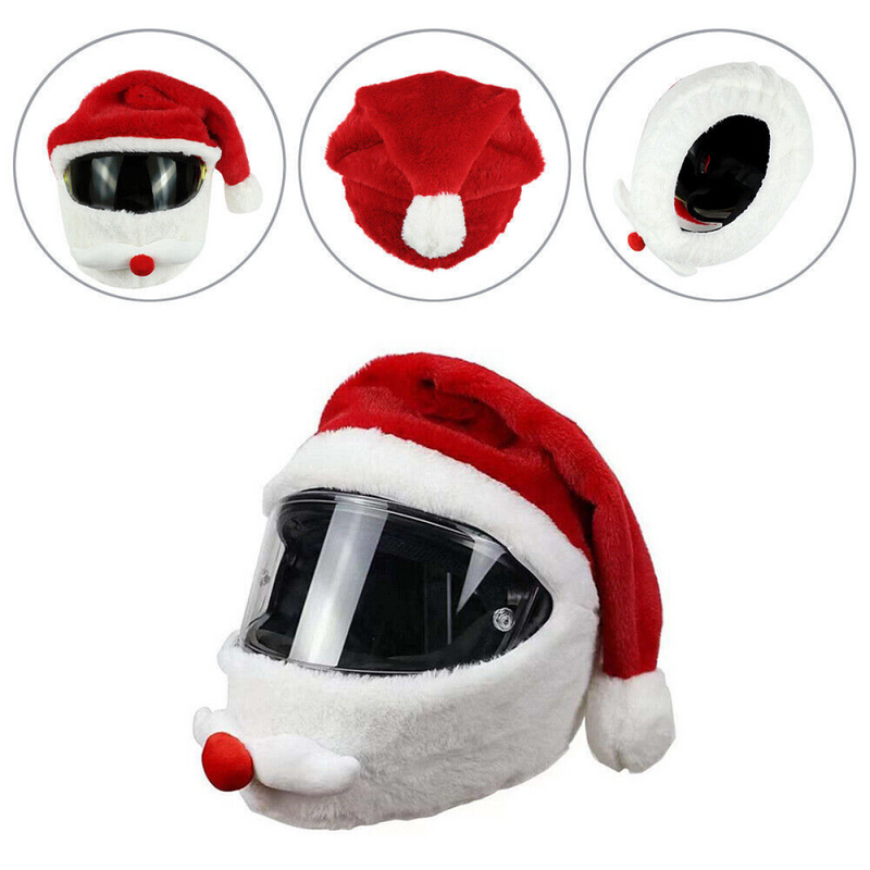 Christmas Motorcycle Helmet Cover Santa Claus DIY Motorbike Helmet Funny Decor