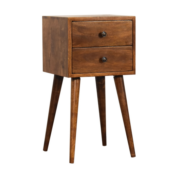 Artisan Furniture Solid Wood Mini 2 Drawer Chestnut Bedside