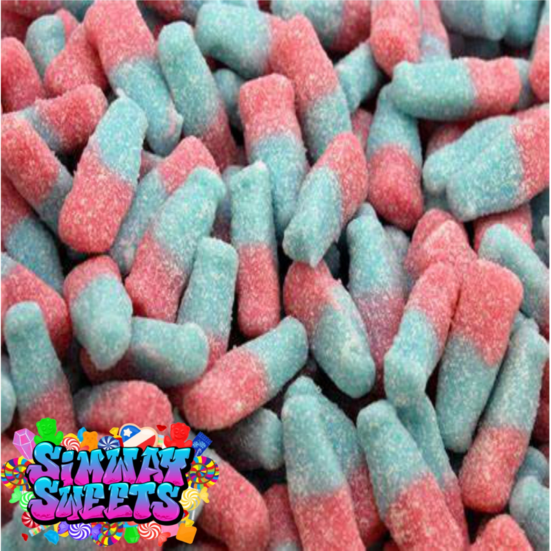 Fizzy Bubblegum Bottles Pink and Blue Bottles Retro Sweets Gift Jar - 685g
