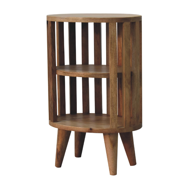 Artisan Furniture Solid Wood Ariella Double Shelf Oak-ish Bedside