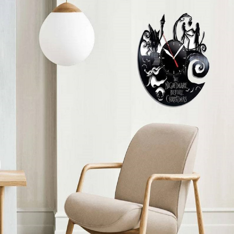 Vinyl Wall Clock Silent Battery Operated Fantasy Animation Theme Kid's Clock Home Kitchen Bedroom Decor Birthday Christmas Valentine Day Creative Gift for Women Friends and Family.