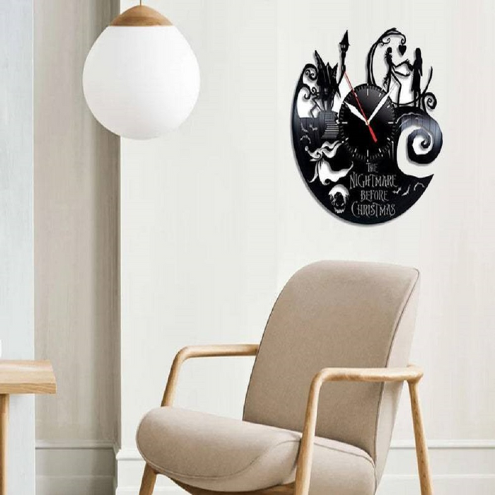 Vinyl Wall Clock Silent Battery Operated Fantasy Animation Theme Kid's Clock Home Kitchen Bedroom Decor Birthday Christmas Valentine Day Creative Gift for Women Friends and Family.