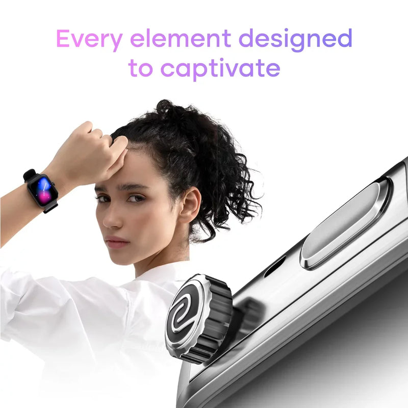 Noise ColorFit Pro 6 Smartwatch – 1.85" AMOLED Always-On Display, Bluetooth Calling, IP68, 7-Day Battery – Jet Black | Ivory Gold | Ice Blue