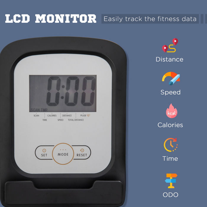 HOMCOM Exercise Bike with LCD Display, Quiet 8-Level Magnetic Resistance