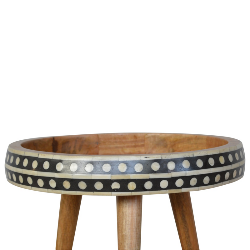 Artisan Furniture Solid Mango Wood Small Dotted End Table